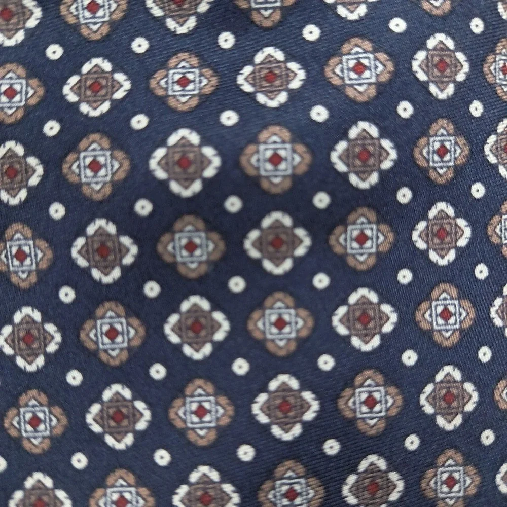 Vintage Christian Dior Cravates Tie Men‎ 54x3 Blue Geometric Abstract Bullocks